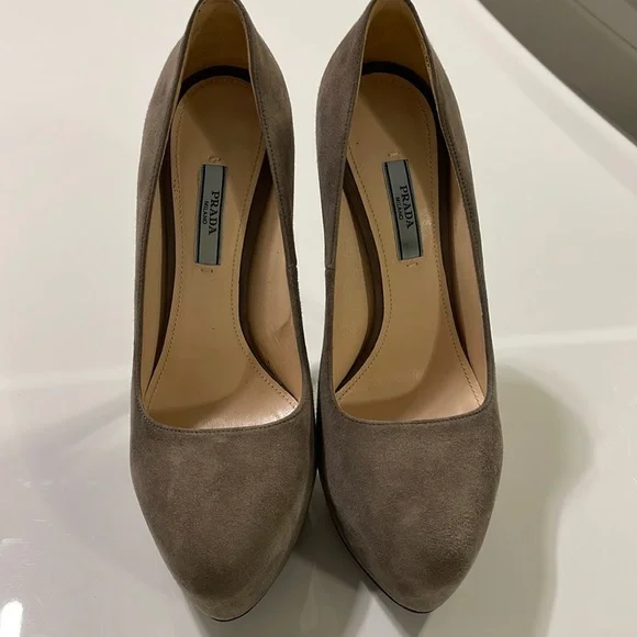 Prada | Shoes | Authentic Prada Grey Suede Pumps | Poshmark display picture 1